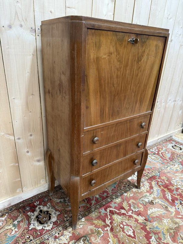 Secrétaire époque Art Déco en placage de noyer-photo-3