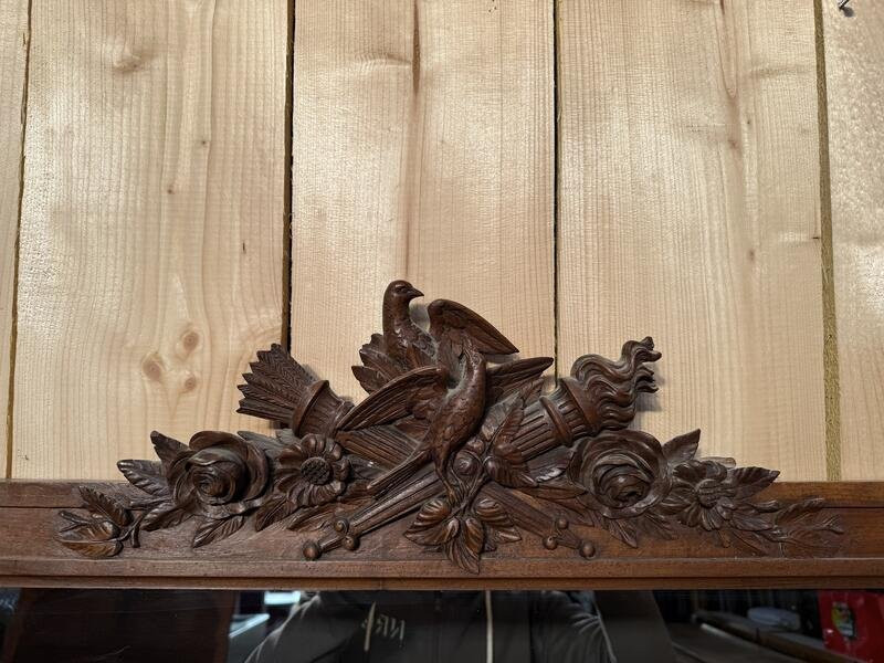 Napoleon III Mirror In Carved Walnut-photo-1