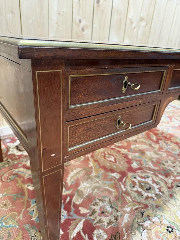 Louis XVI Style Bureau Plat - Directoire In Mahogany -photo-2