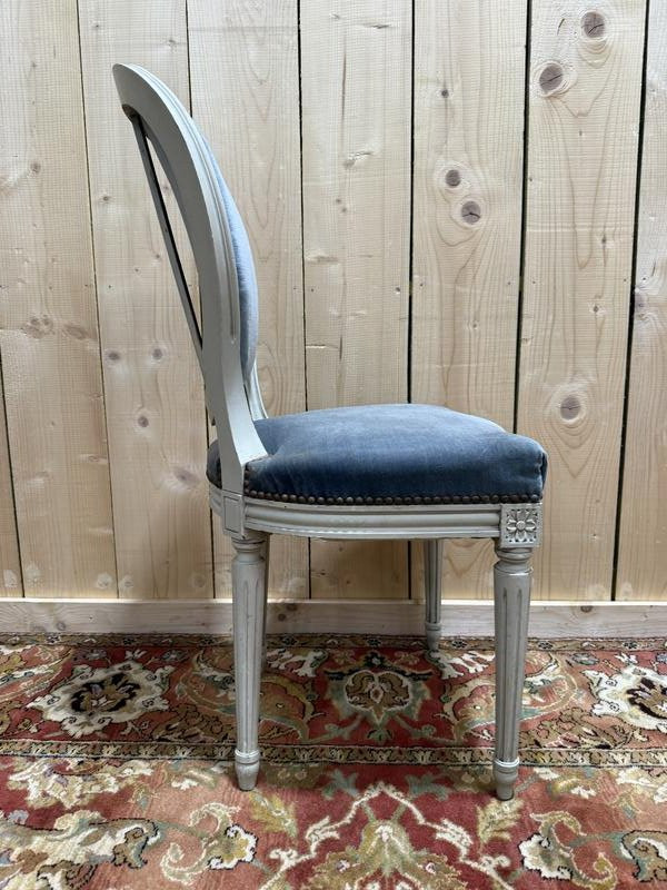 Set Of 6 Louis XVI Style Medallion Chairs -photo-2