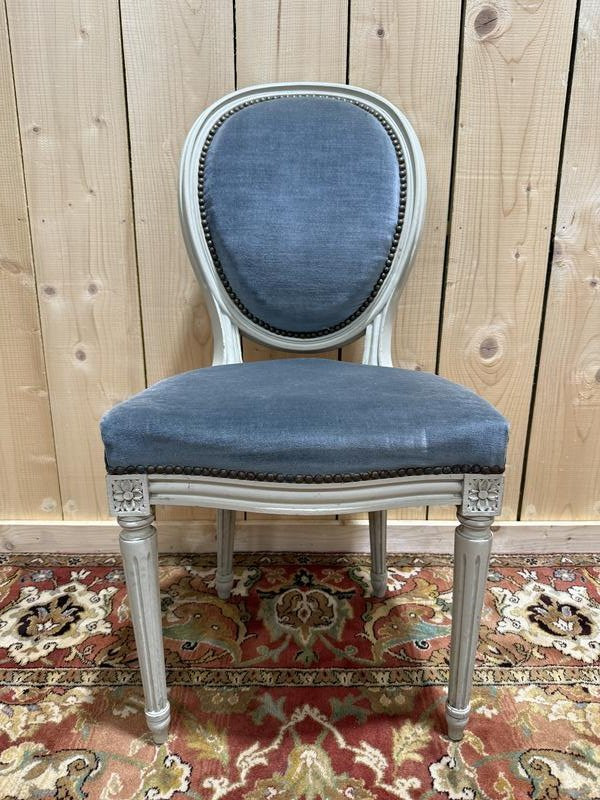 Set Of 6 Louis XVI Style Medallion Chairs -photo-3