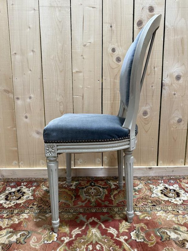 Set Of 6 Louis XVI Style Medallion Chairs -photo-4