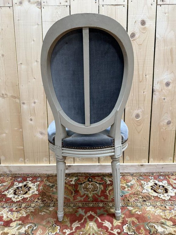 Set Of 6 Louis XVI Style Medallion Chairs -photo-3