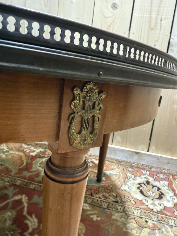 Louis XVI Style Bouilllote Coffee Table In Carrara Marble -photo-2