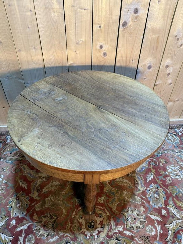 Table ronde d'appoint - Guéridon époque Louis Philippe en noyer massif -photo-3