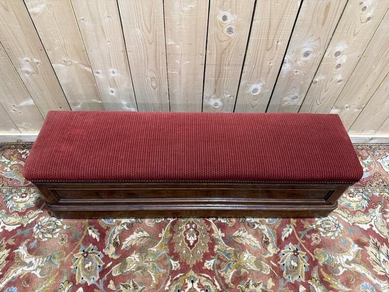 Banc coffre époque Louis Philippe en chêne massif-photo-2