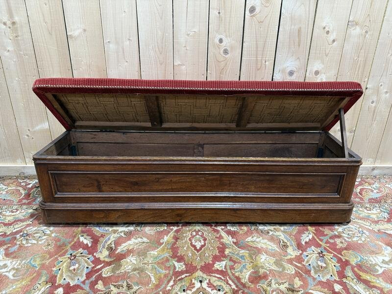 Banc coffre époque Louis Philippe en chêne massif-photo-4