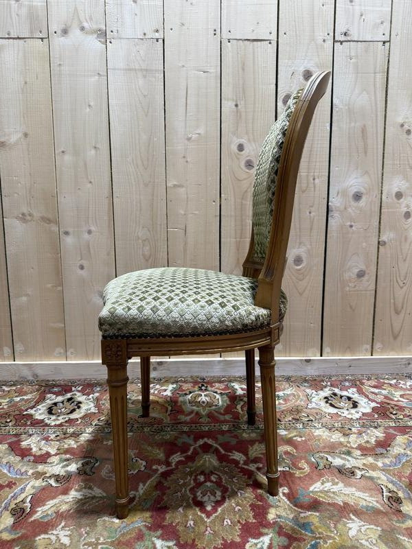 Suite de 4 chaises style Louis XVI "Fer à cheval"-photo-3