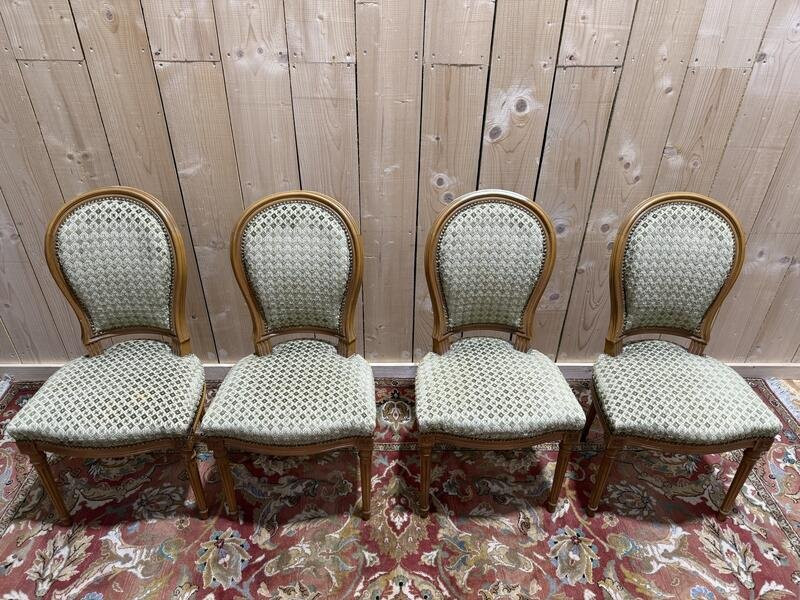 Suite de 4 chaises style Louis XVI "Fer à cheval"-photo-5