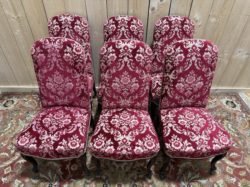Suite de 6 chaises époque Napoléon III en acajou -photo-2