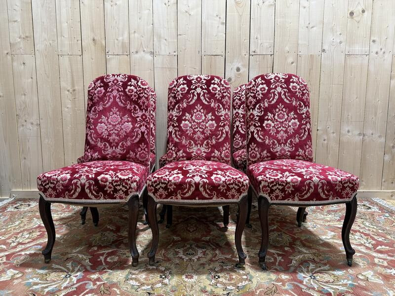 Suite de 6 chaises époque Napoléon III en acajou 