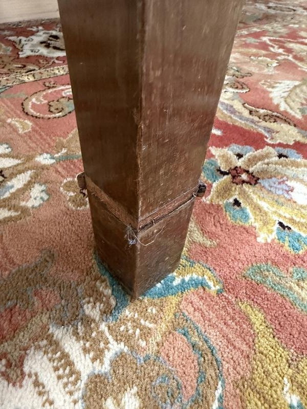 English-style Mahogany And Leather Desk Signed "maple"-photo-3