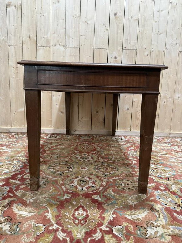 English-style Mahogany And Leather Desk Signed "maple"-photo-3