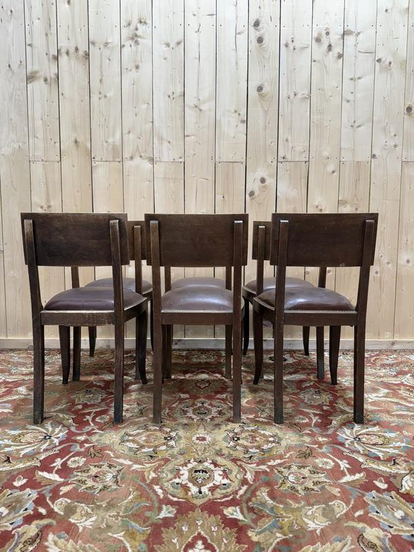 Suite de 6 chaises 1950 attribué à Gaston Poisson-photo-2