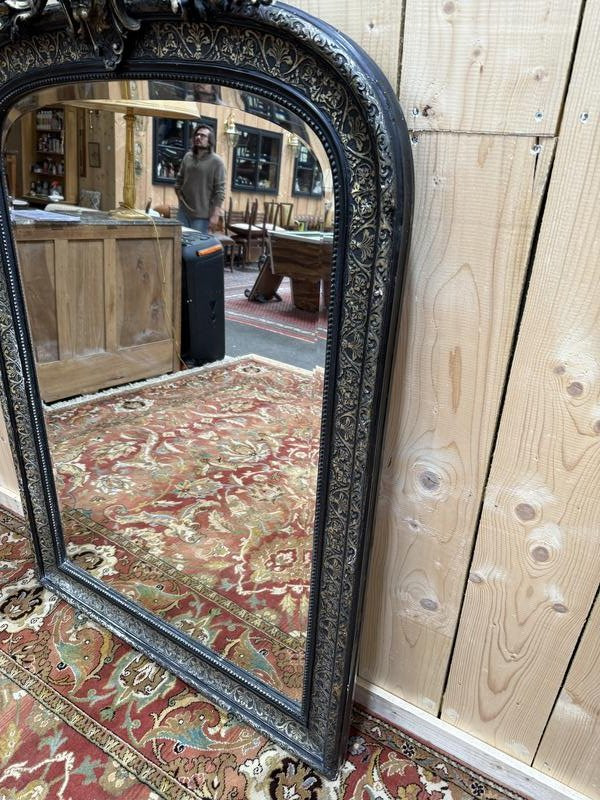 Miroir époque Napoléon III fronton Lion-photo-2