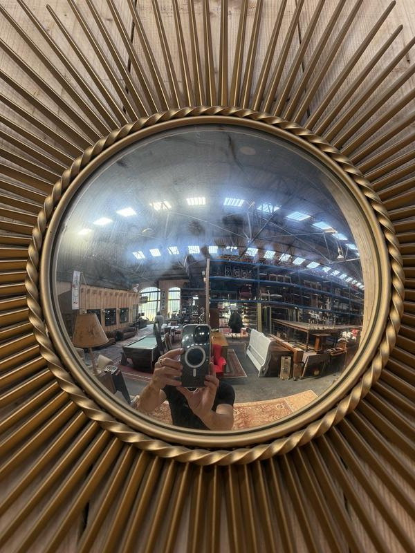 Curved Witch Mirror Signed Chaty Vallauris-photo-3