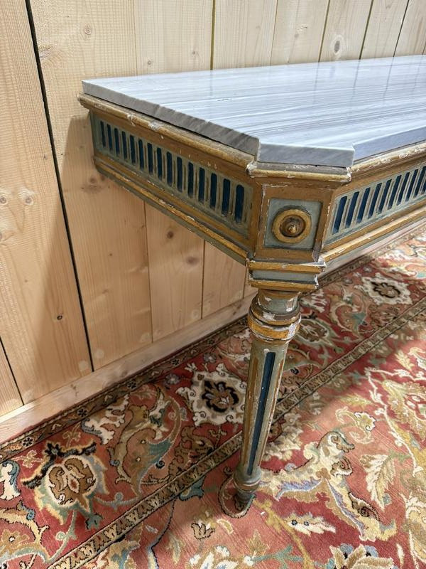 Console d'époque Louis XVI en bois peint -photo-2