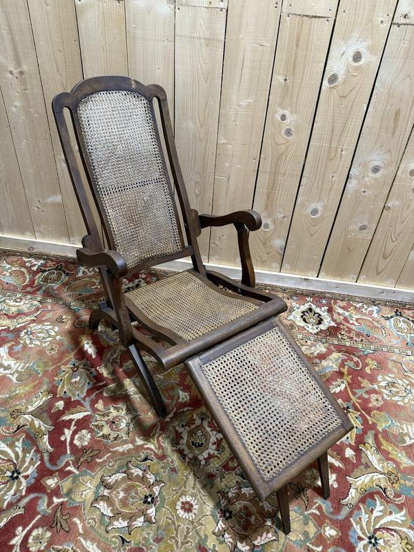 Folding Cane Boat Lounge Chair -photo-2