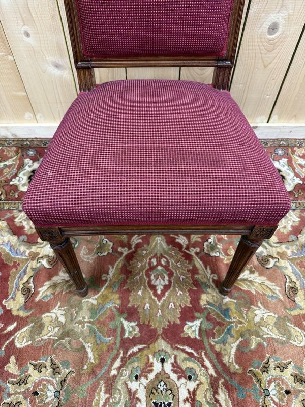 Set Of 6 Louis XVI Style Chairs With Square Backs -photo-3