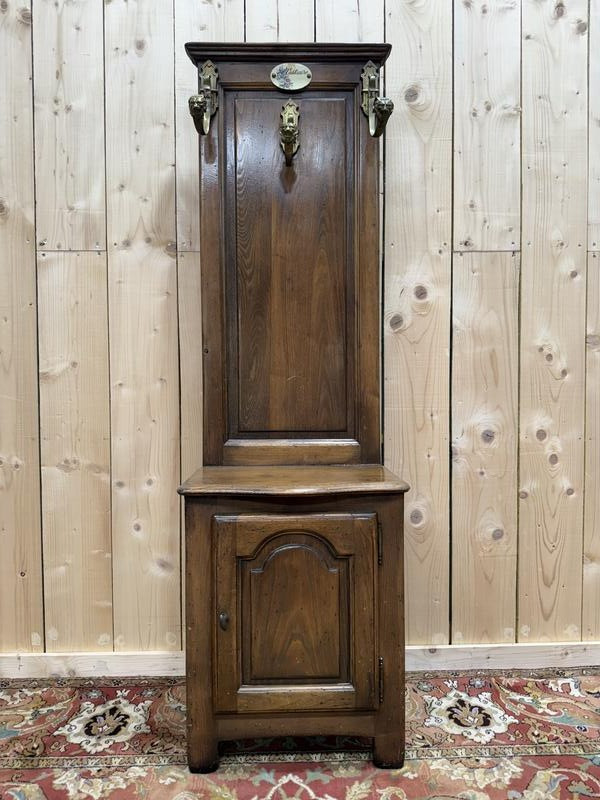 Louis XIV Style Oak Cloakroom / Coat Rack With Chest 