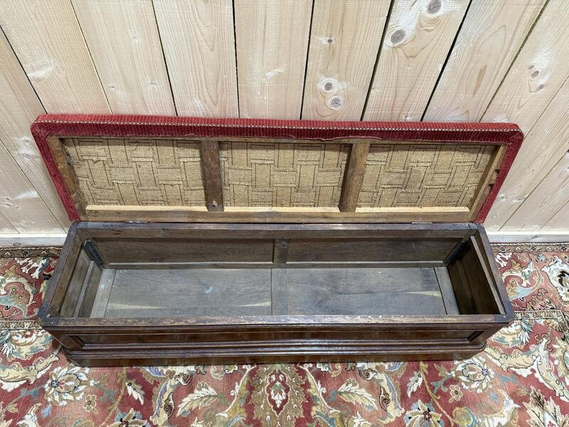 Banc coffre époque Louis Philippe en chêne massif-photo-1