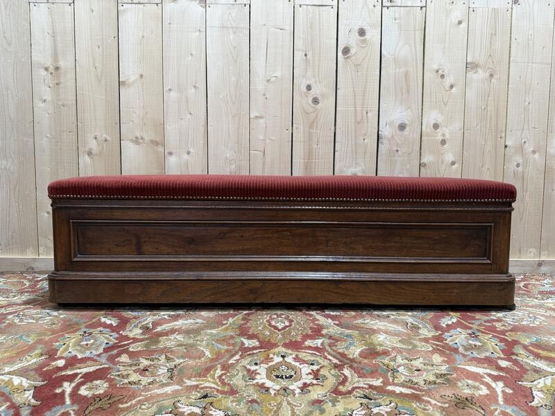 Banc coffre époque Louis Philippe en chêne massif