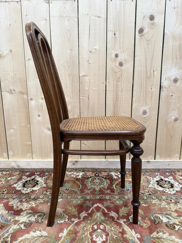 Suite de 6 chaises bistrot Thonet en cannage restaurées -photo-5