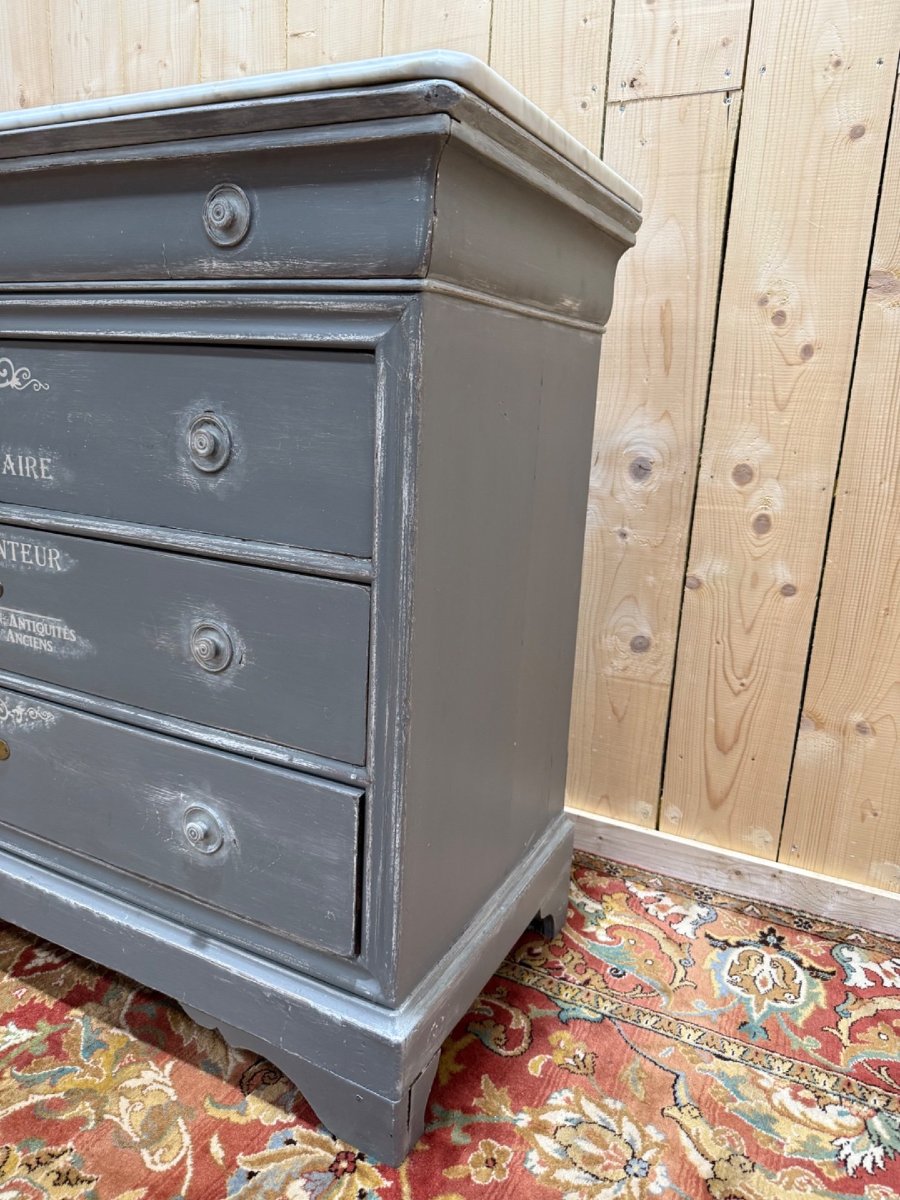 Commode époque Louis Philippe en bois patiné-photo-3