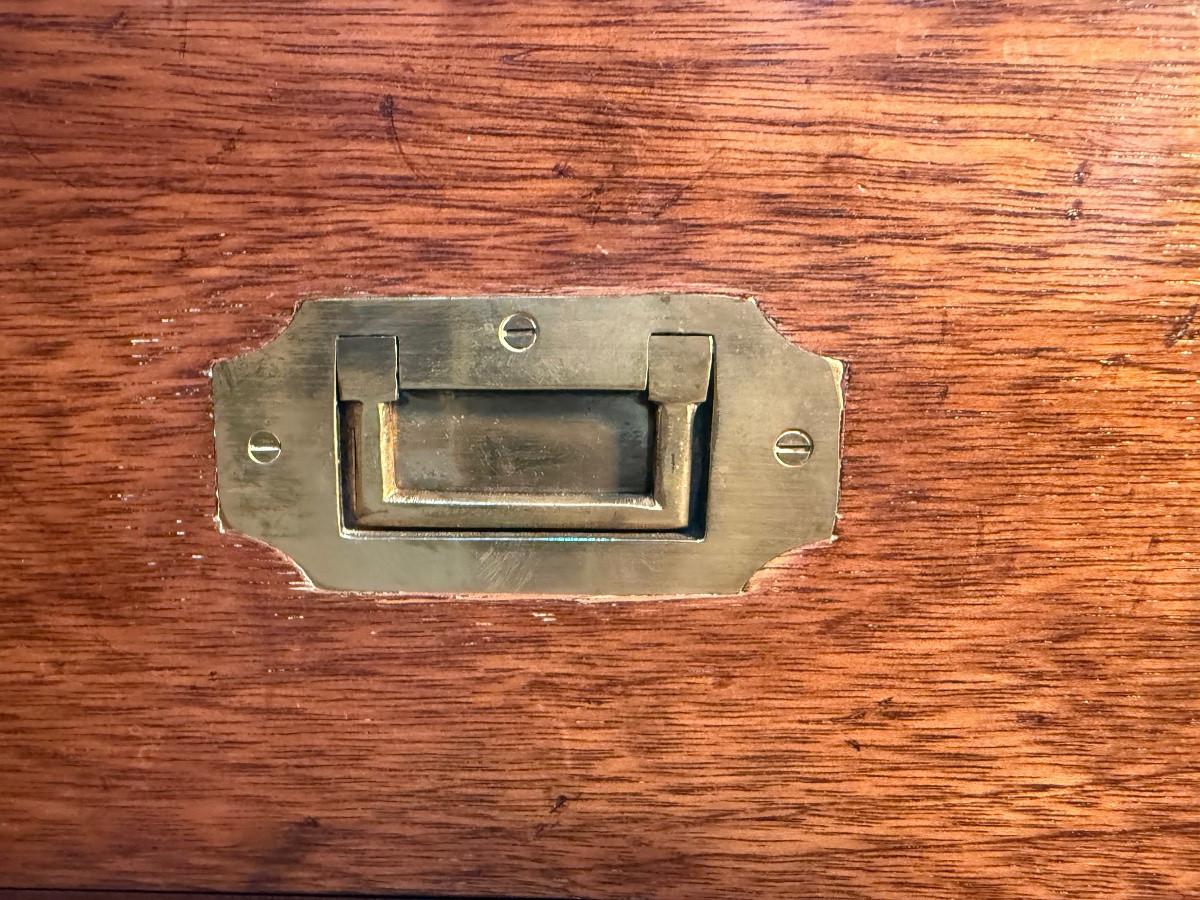 Paire de tables de chevet marine de bateau en acajou-photo-4