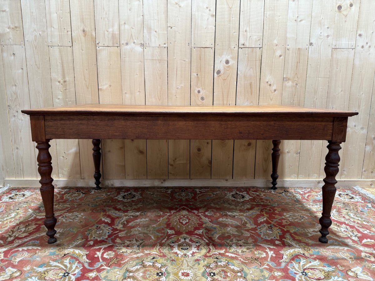 Farmhouse Table - Solid Oak Desk, Louis Philippe Period-photo-1