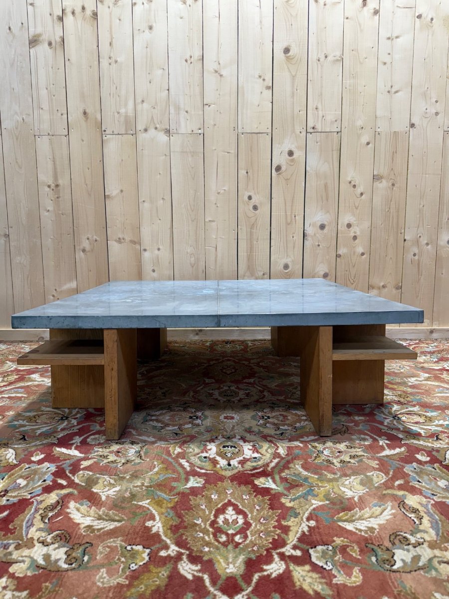 Table basse en frêne et zinc "The Conran Shop Paris"-photo-4