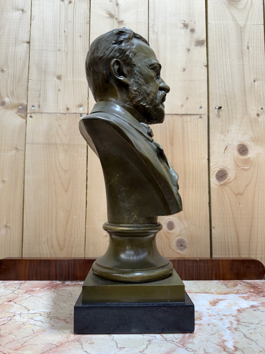 Buste en bronze PASTEUR par "A.Gaudez"-photo-1