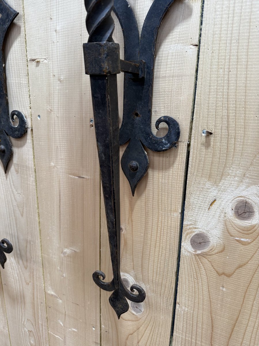 Paire d'appliques en fer forgé de style Médiéval - Haute époque-photo-1