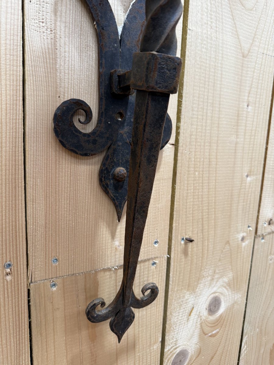 Paire d'appliques en fer forgé de style Médiévale-photo-2