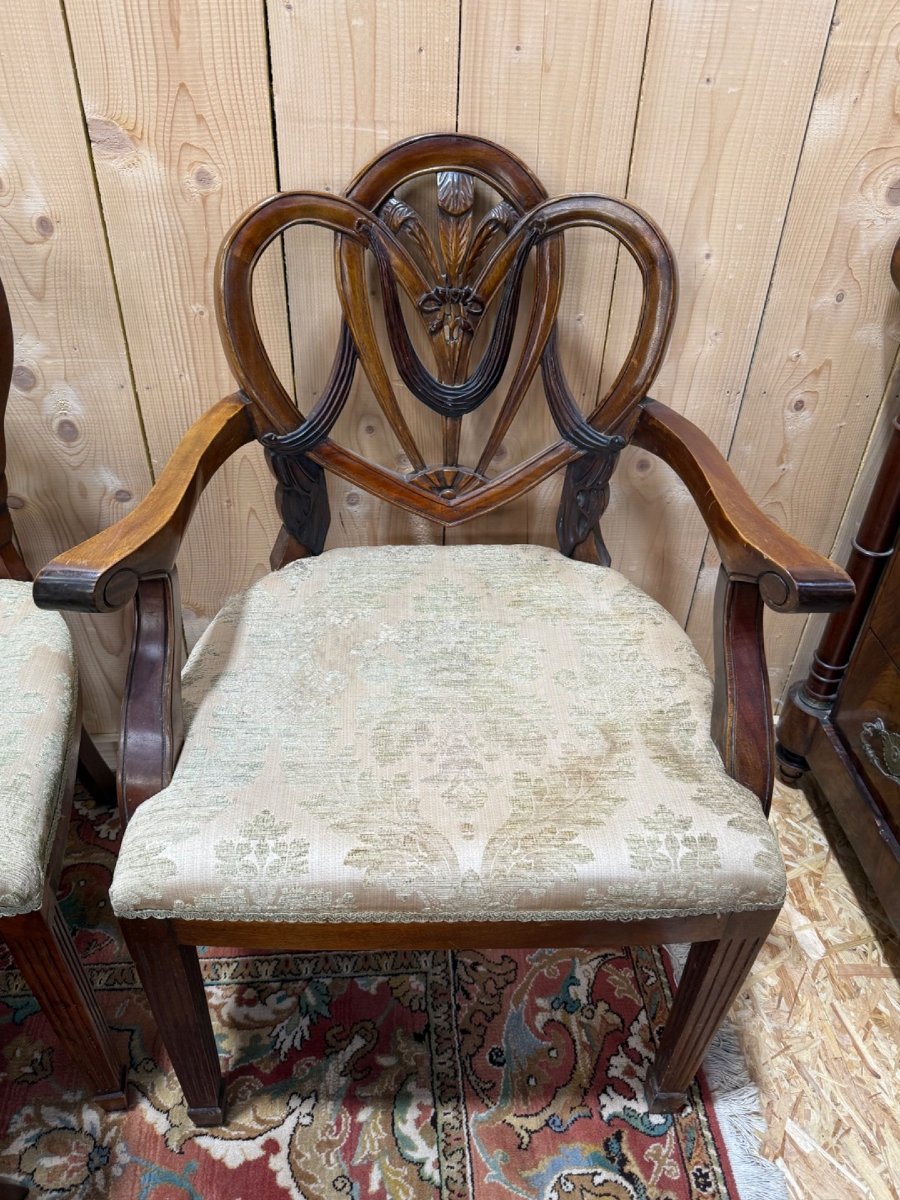 Set Of 6 Chairs And Two Armchairs In English Style-photo-2