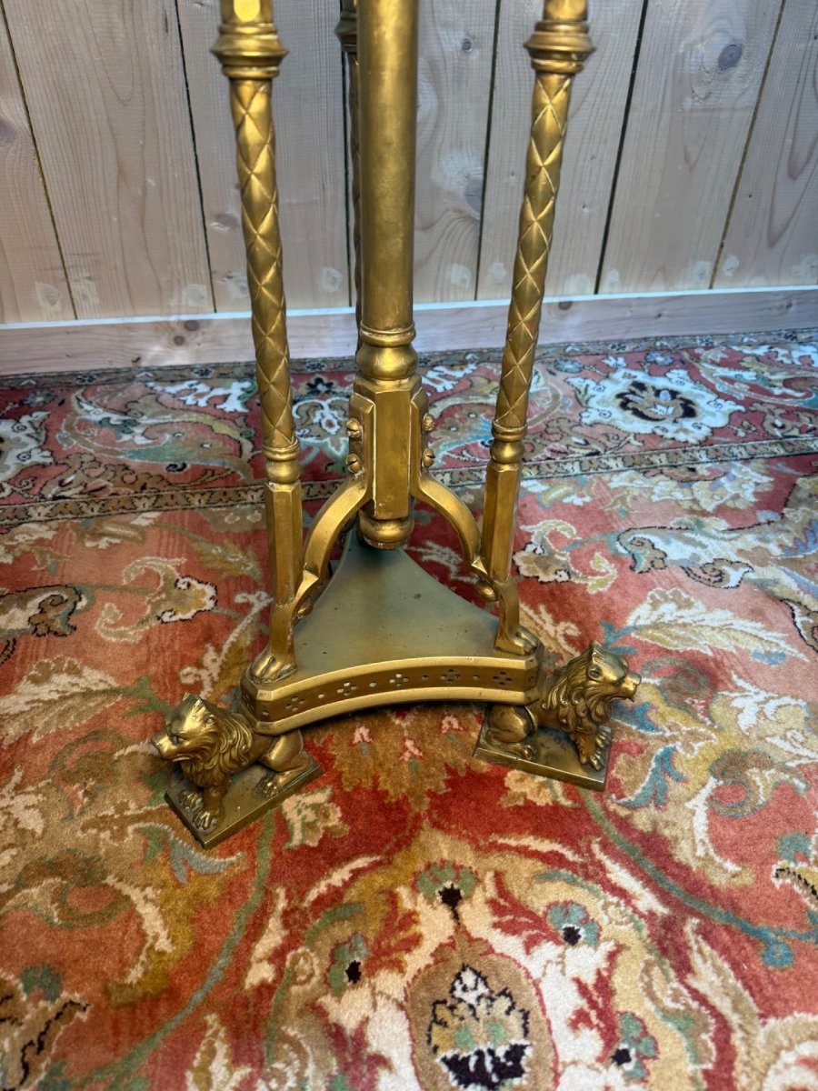 Empire Tripod Pedestal Table In Bronze-photo-3