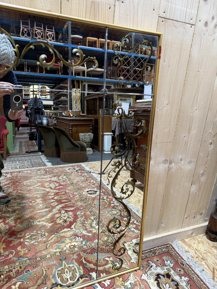 Miroir vénitien de bistrot - brasserie en verre églomisé Art Nouveau-photo-4