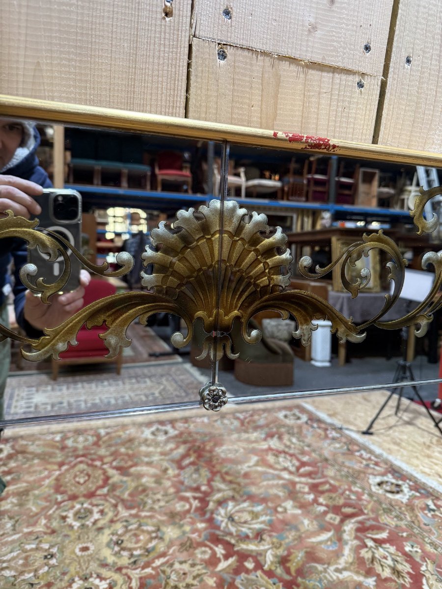 Miroir vénitien de bistrot - brasserie en verre églomisé Art Nouveau-photo-1