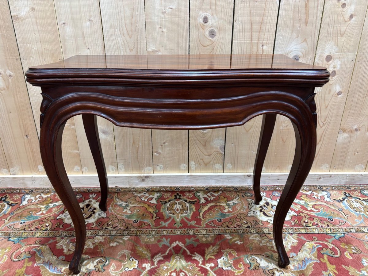 Table à jeux en acajou-photo-3