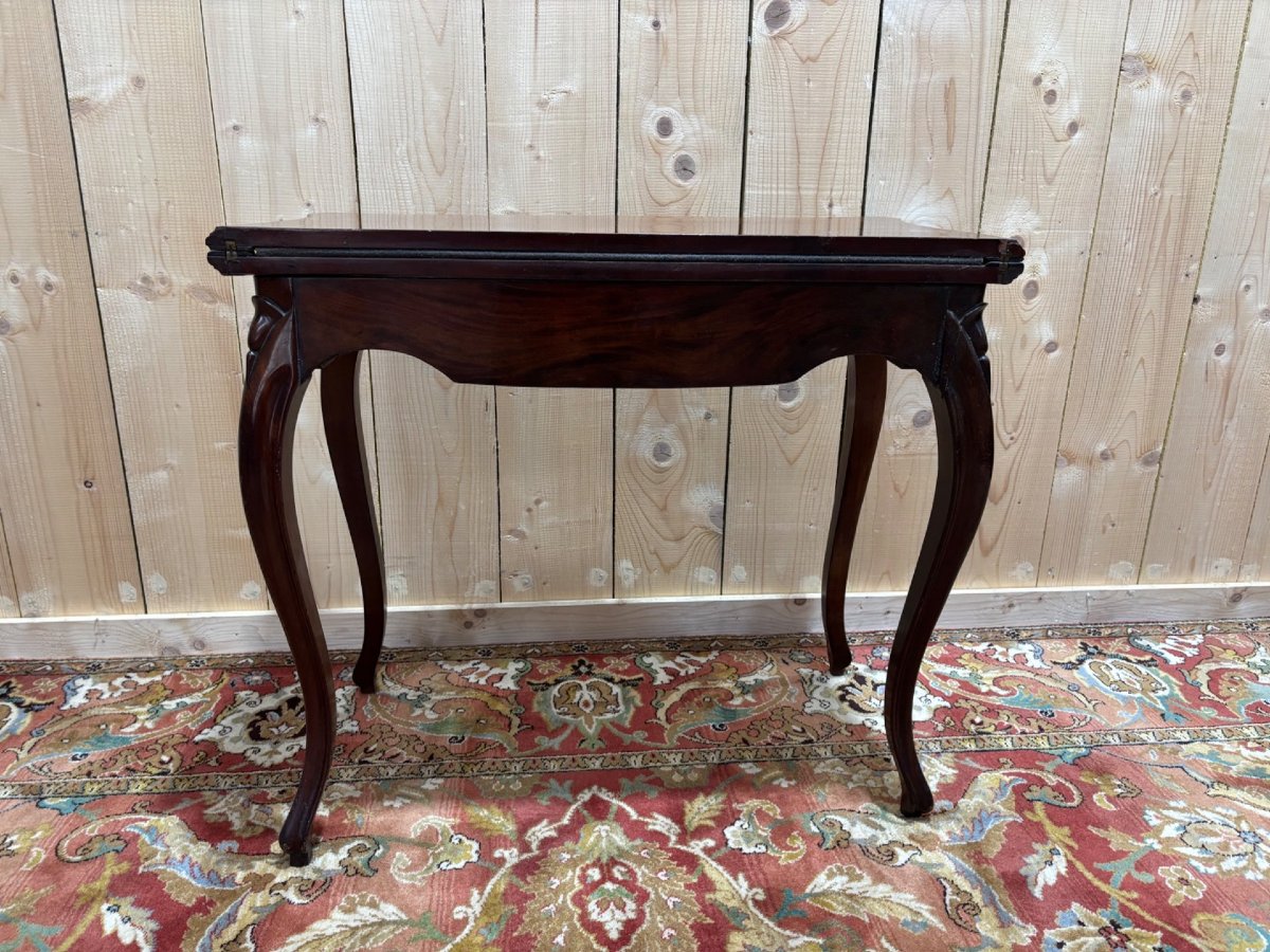 Table à jeux en acajou-photo-4