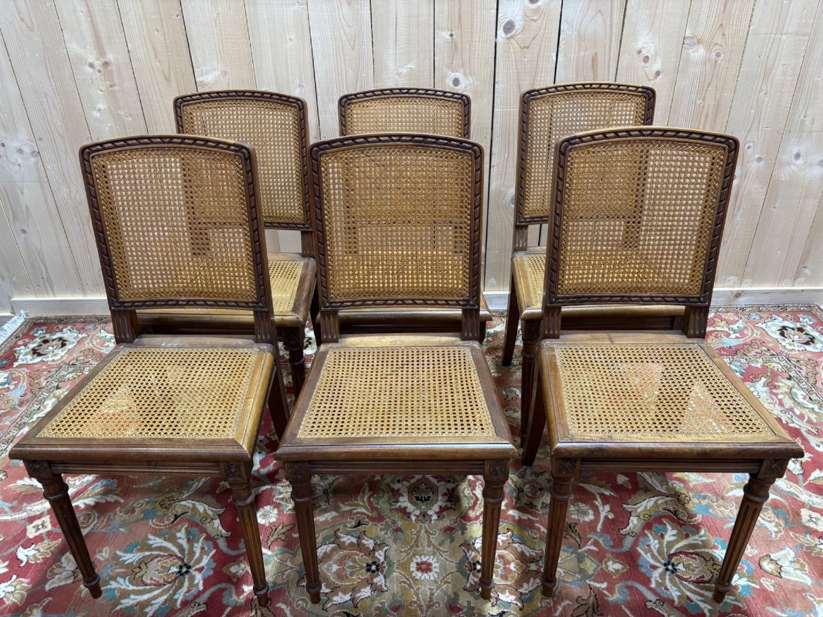Set Of 6 Louis XVI Style Chairs-photo-2