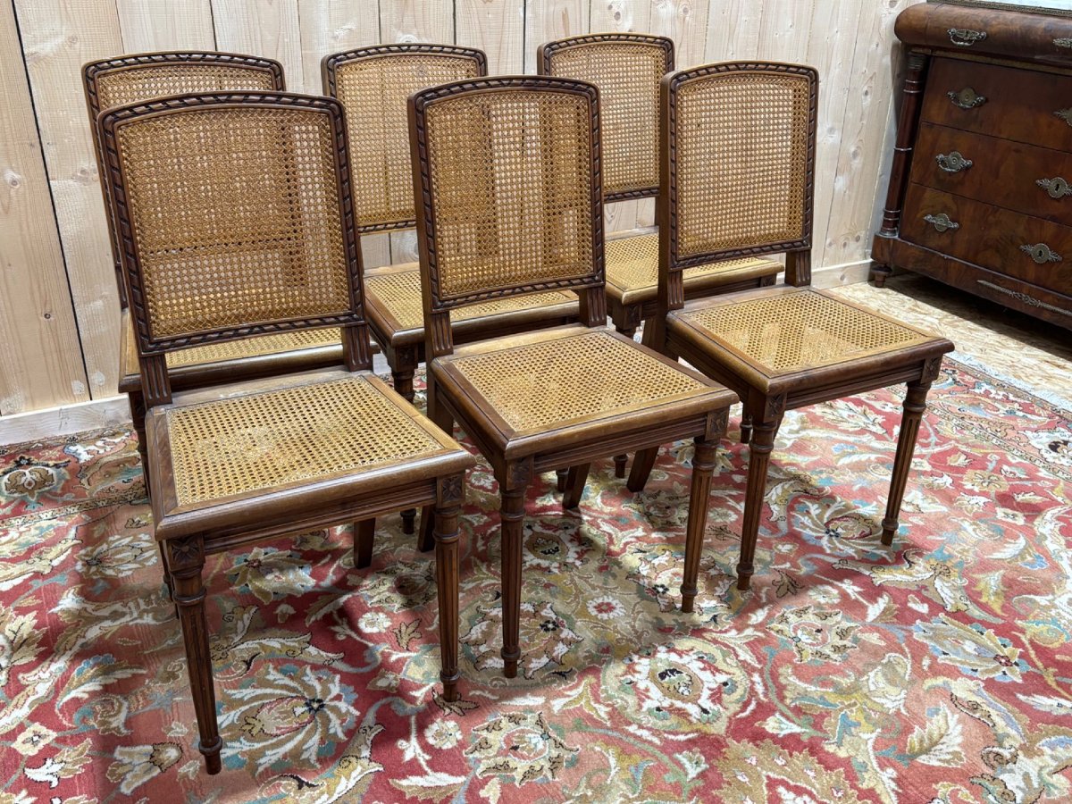 Set Of 6 Louis XVI Style Chairs-photo-8