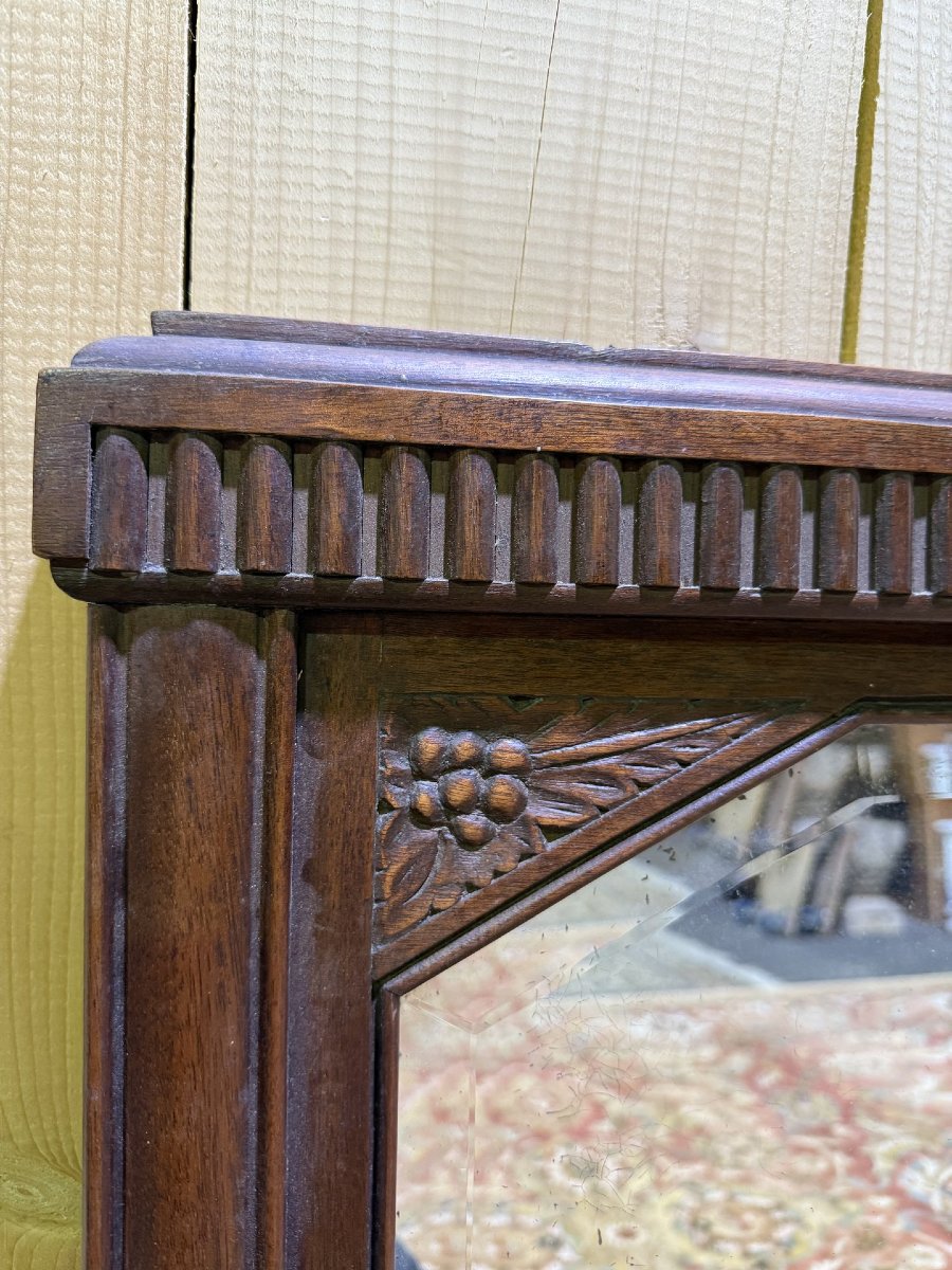 Art Deco Period Walnut Mirror-photo-3