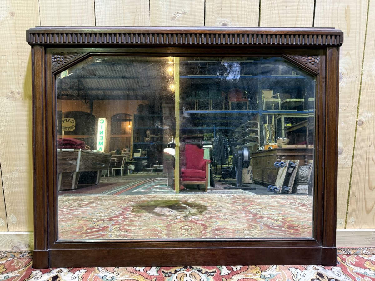 Art Deco Period Walnut Mirror-photo-4