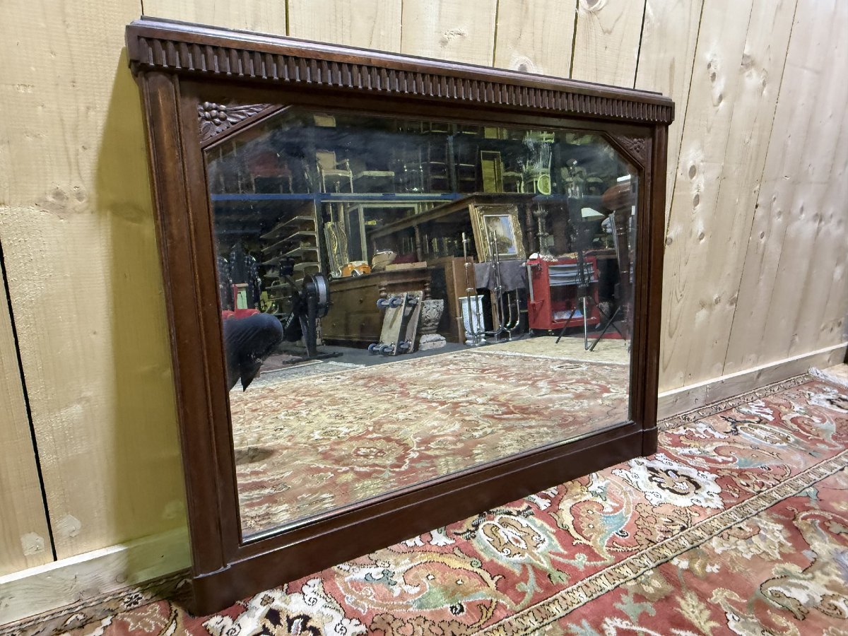 Art Deco Period Walnut Mirror-photo-1