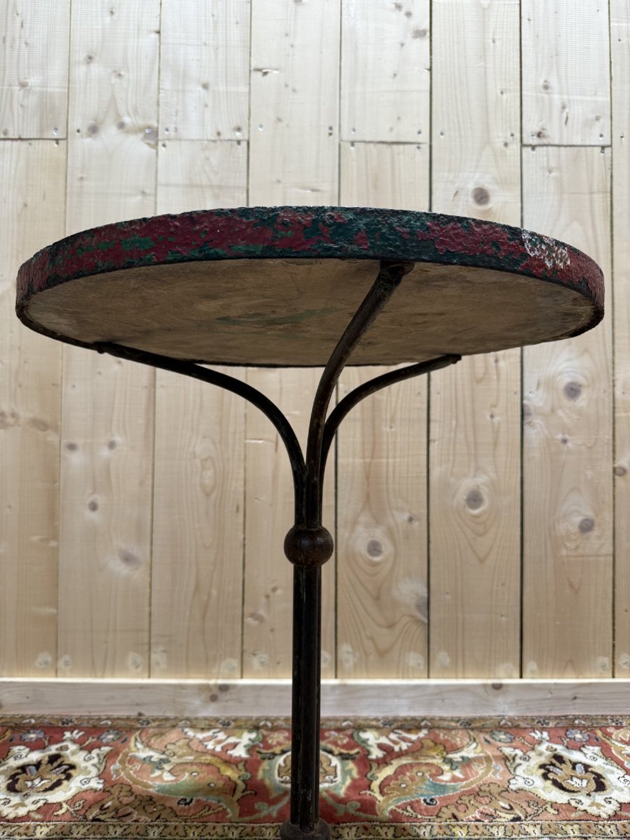 Table - Guéridon de bistrot pied fonte et mosaïque-photo-2