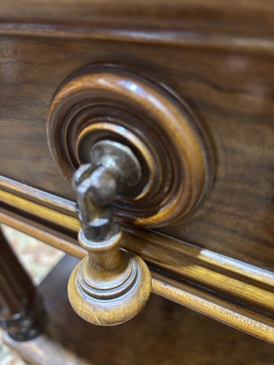Napoleon III Period Console In Walnut And Veneer-photo-3