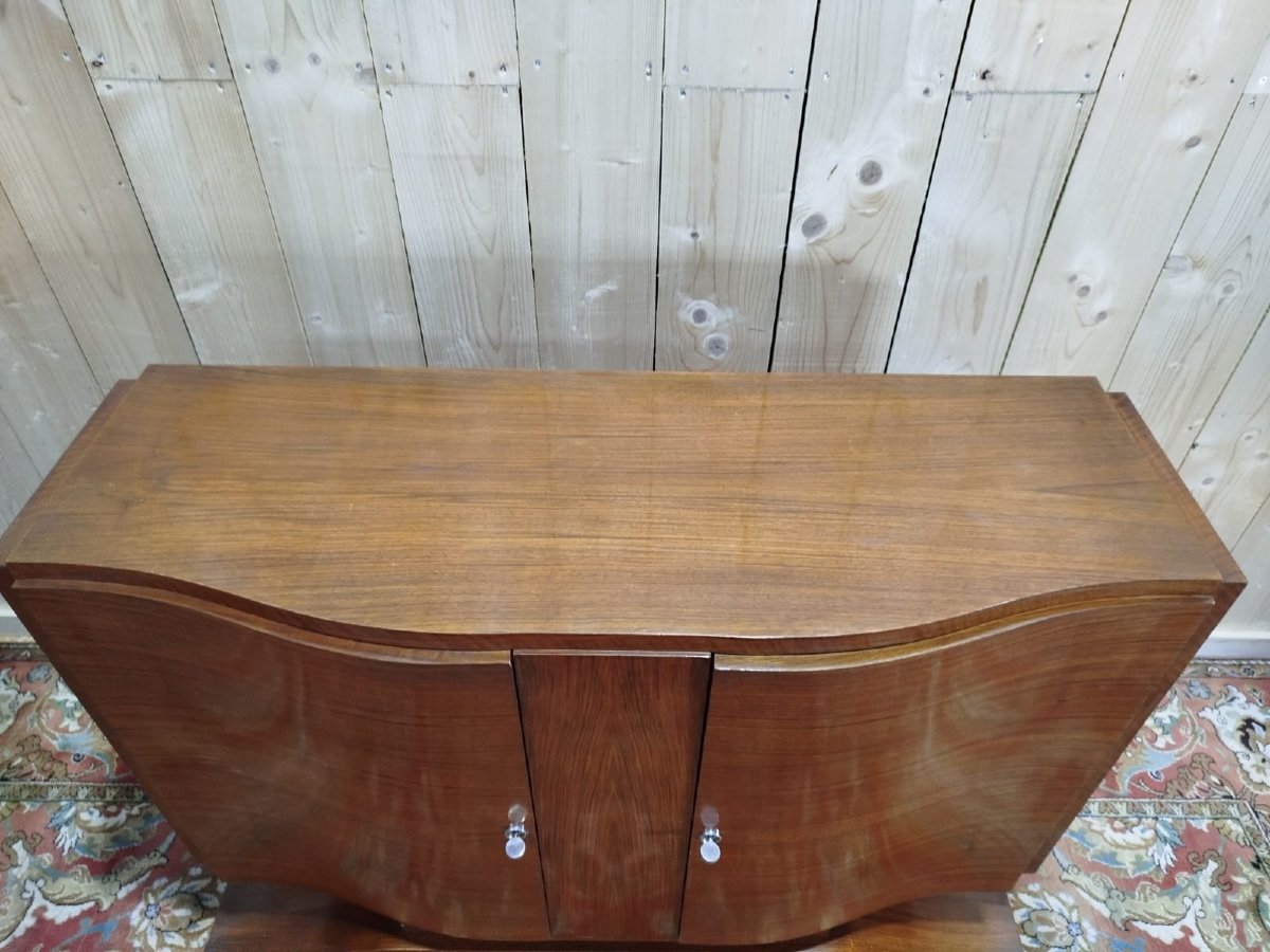 Art Deco Period Sideboard In Mahogany And Mahogany Veneer-photo-2