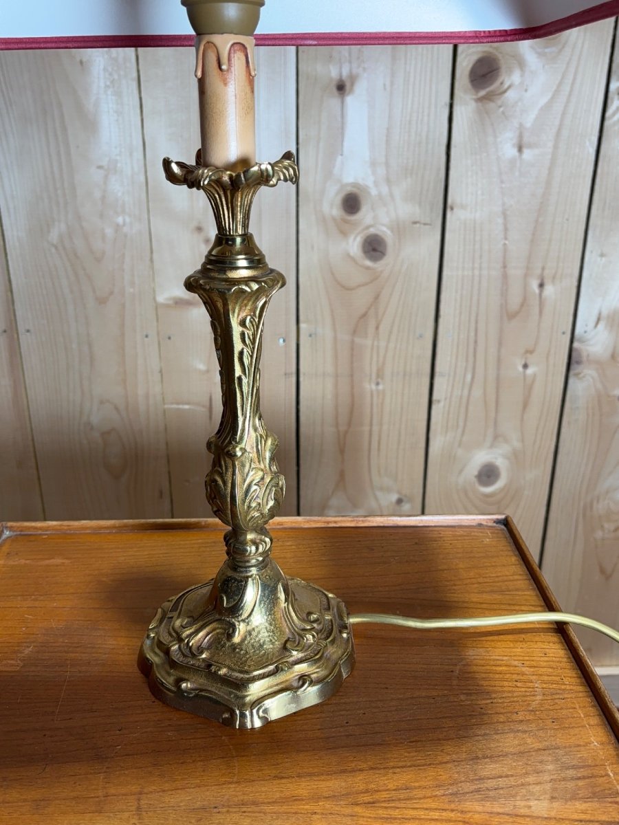 Série de 3 lampes en bronze Louis XV-photo-1