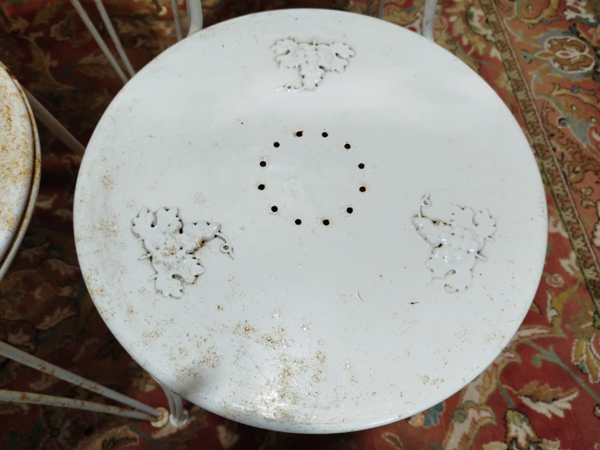 Set Of 8 Wrought Iron Garden Chairs-photo-5